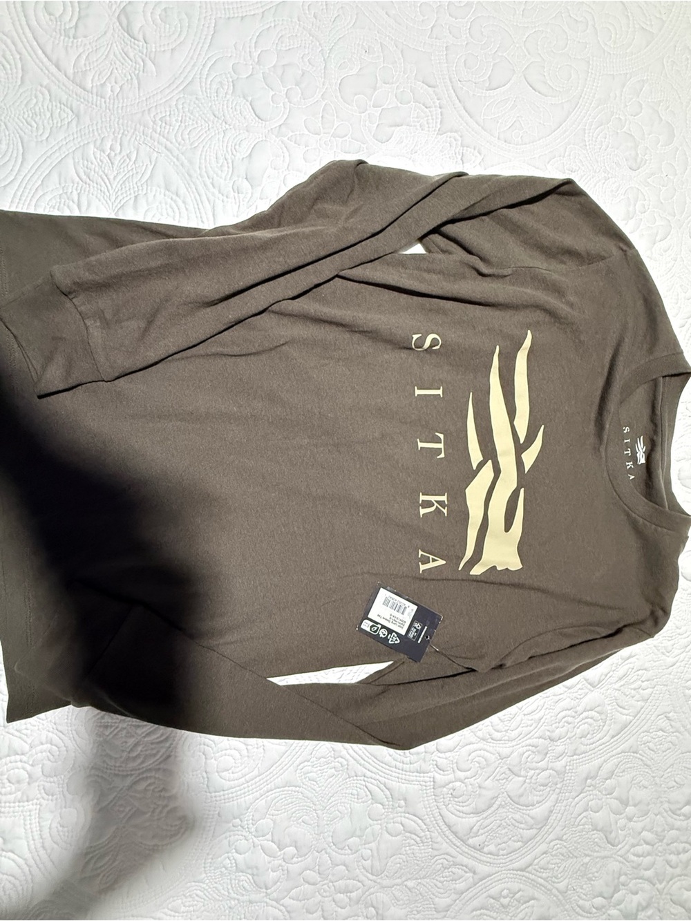 Sitka Men's Long Sleeve Logo Tee in Olive Drab